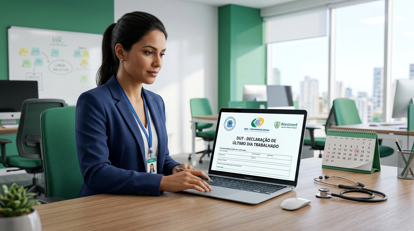 DUT INSS: O Que É a Declaração de Último Dia Trabalhado, Como a Empresa Emite e Como Pedir Auxílio-Doença (Atestmed)